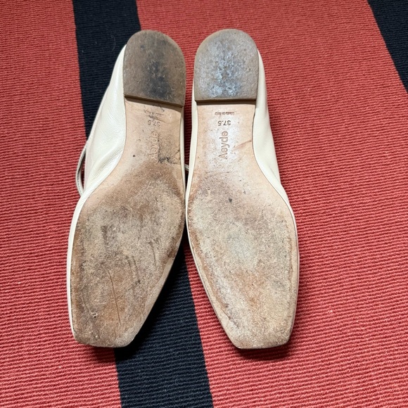 Aeyde Uma Leather Mary-Jane Flats in Creamy Napa - Picture 3 of 10